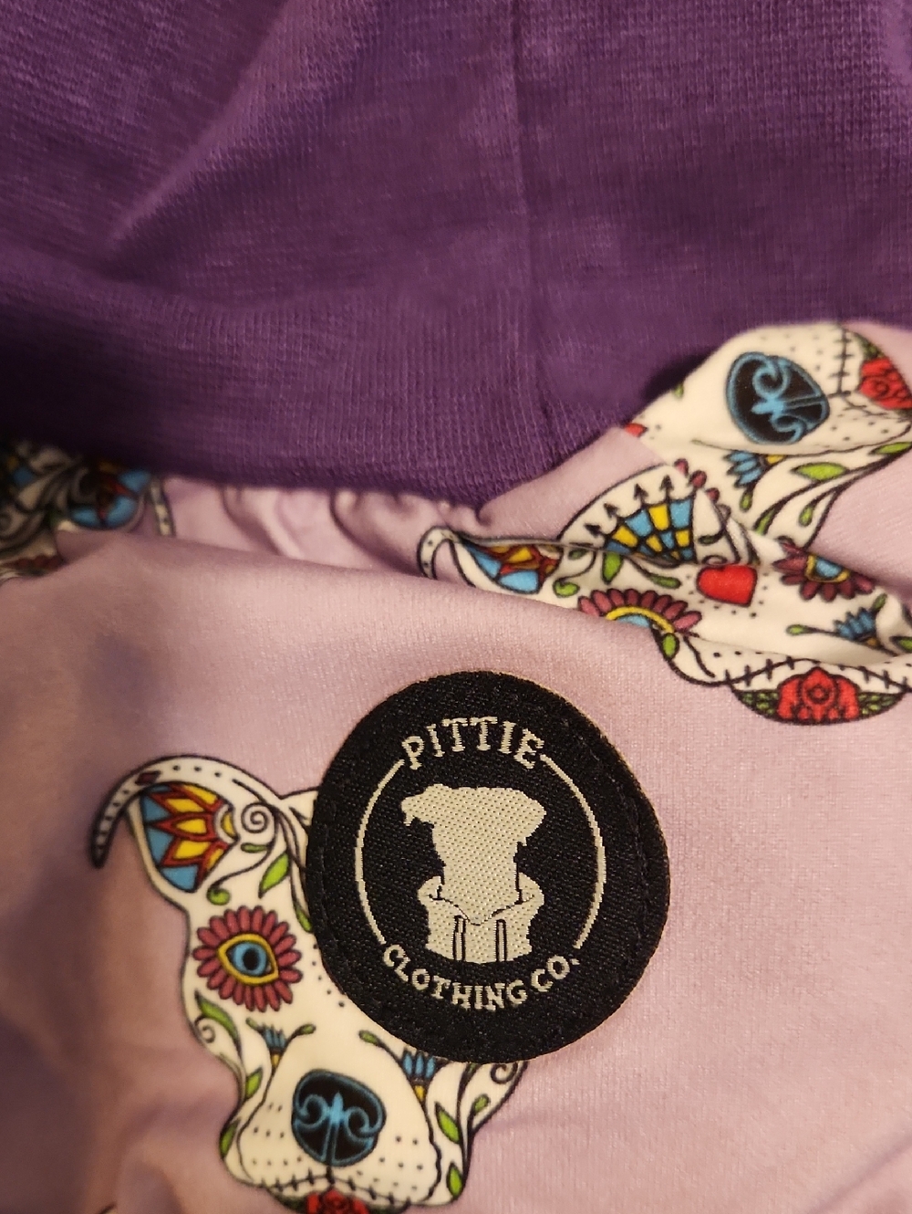 🔥Pittie Clothing Co Lavender Day of the Dead Dog Pajamas Decorative Skull Print - Picture 2 of 3